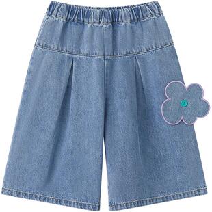 【商场同款】博睿恩儿童牛仔裤春秋款女宝百搭阔腿牛仔长裤