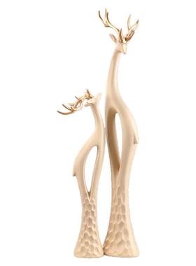 招财鹿细长竖高艺术品摆件
