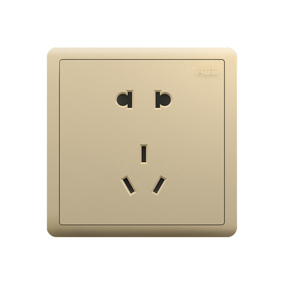 ABB远致系列照明开关插座金色一开双控多控三孔五孔带USB工程86型