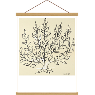 马蒂斯野兽派生命树实木卷轴挂画客厅玄关电表箱免打孔定制装饰画