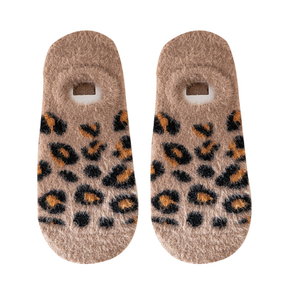 满200减-15地板袜套豹纹女水貂毛