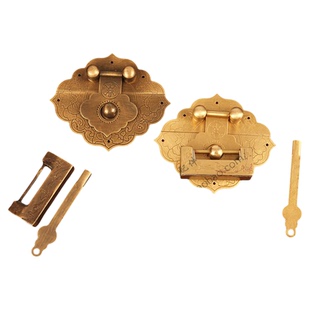 中式复古纯铜锁扣实木小箱子首饰盒锁片铜搭扣珠宝盒黄铜卡扣箱锁