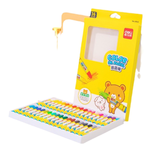 得力油画棒儿童安全无毒不脏手蜡笔36色儿童画笔24色幼儿园彩色腊笔可水洗画画涂鸦炫彩棒彩绘棒小学生涂色笔