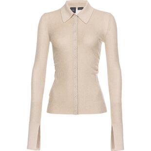 PINKO女士通勤休闲轻薄修身开叉长袖针织衫上衣102970A1NC