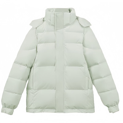 晶煊超好看浅绿色短款羽绒棉袄女
