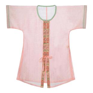 卿子赋女童汉服原创明制圆领衫中国风女宝儿童马面裙单层天丝夏装