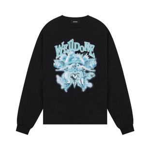 【新品7折】WE11DONE26春季男女同款天使图案摇滚风长袖T恤潮流