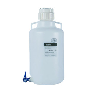 塑料放水桶实验室用下口瓶蒸馏水去离子纯水桶广口水桶龙头瓶25L