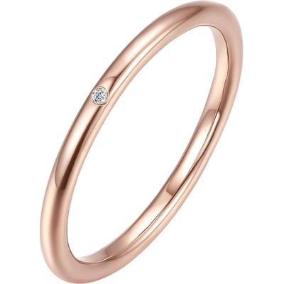 周六福18k金钻石戒指女钻戒天然璀璨单镶指环尾戒玫瑰金au750手饰