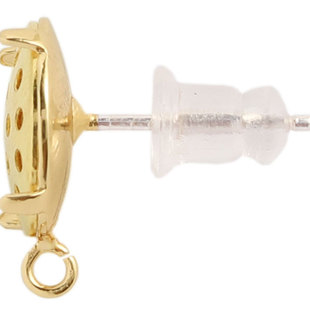 串珠耳钉diy耳饰材料 1对 银耳棍 创意养耳手工耳饰配件