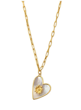 CHICWANG天然贝母女雏菊项链春季