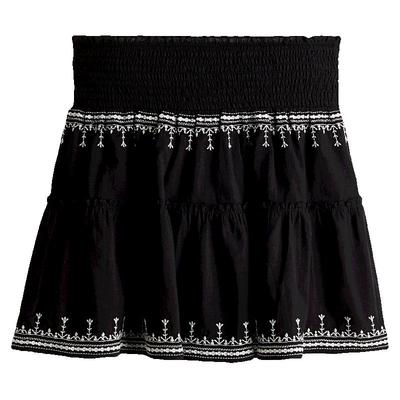 HM女装半身裙冬季舒适音乐节穿搭刺绣棉质半身裙1275321