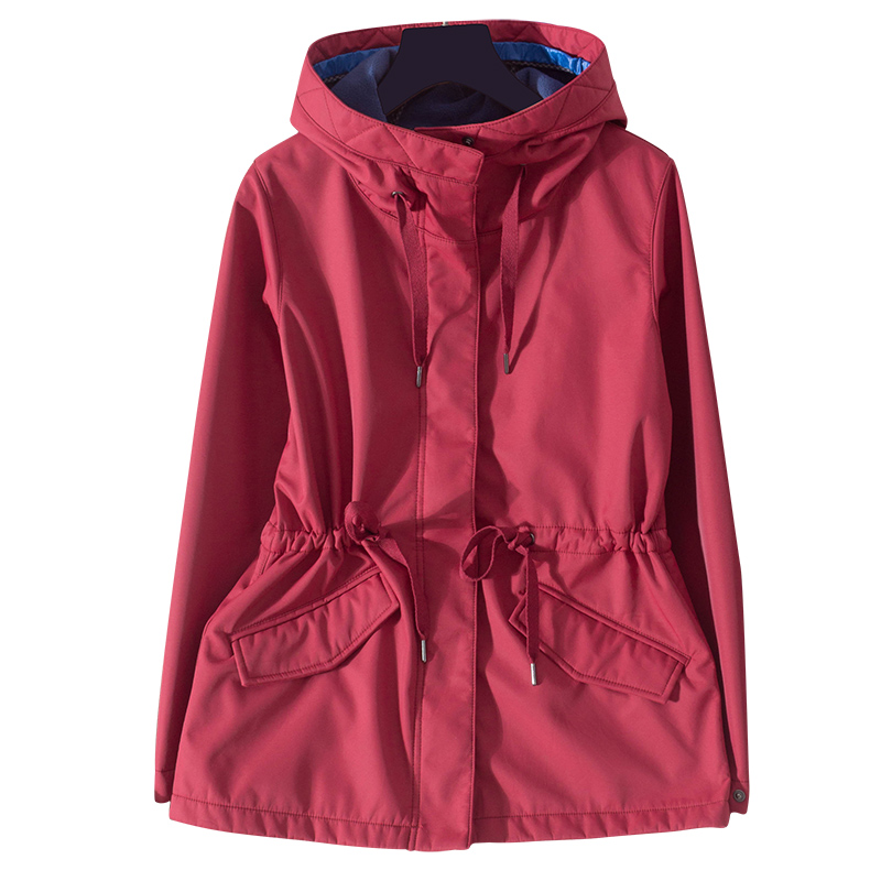 原美好品质加绒法国防泼水SOFTSHELL软壳冲锋衣女外套 防风衣收腰