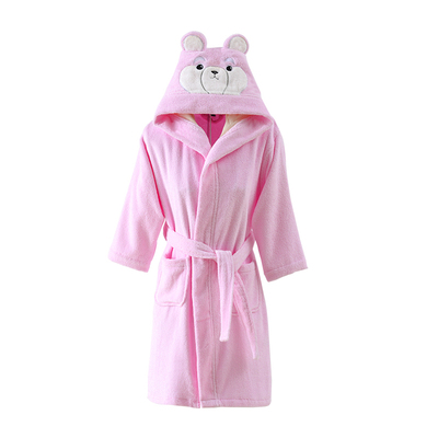 儿童浴袍女童A类纯棉吸水速干