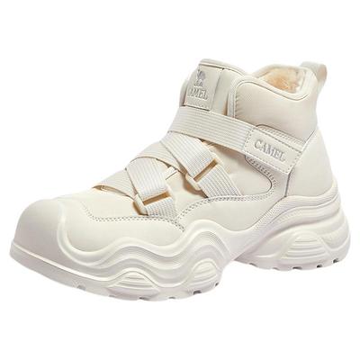 骆驼女鞋2025冬季新款丑萌鞋工装靴女款登山鞋高帮鞋厚底雪地靴