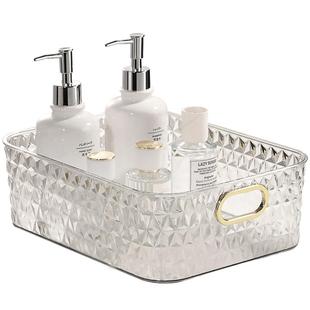 桌面零食收纳盒透明亚克力客厅餐桌茶几储物筐护肤品杂物置物架