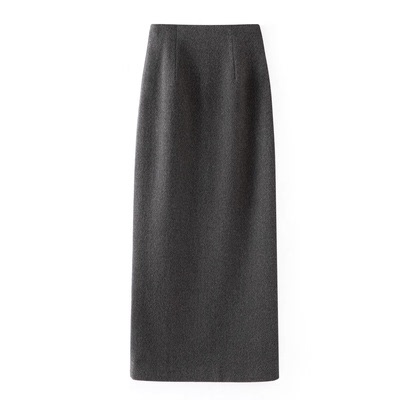 高级感羊毛半身裙女2025秋冬新款高腰百搭直筒裙中长款显瘦a字裙