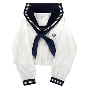 湫奈社JK原创正品秋季新款长袖水手服基础款白色中间服【海屿川】