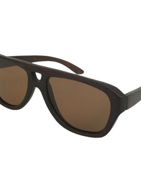 墨镜飞行员式竹子黑色太阳镜