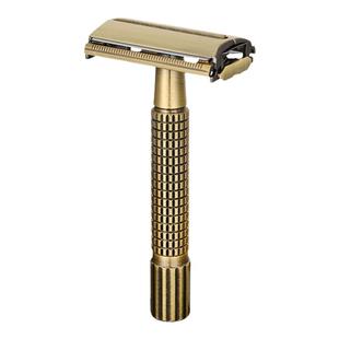 潮科黄铜老式刮胡刀手动剃须刀男士胡须刀刮脸刀双面剃须刀片剃头