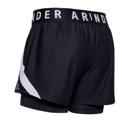 安德玛UA健身短裤女裤新款运动裤跑步训练裤二合一五分裤1351981