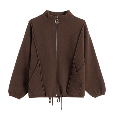 新款时尚毛呢女士立领外套