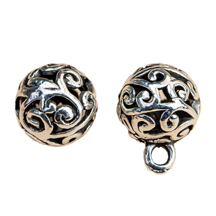 旗袍盘扣金属扣子祥云镂空花纹圆形挂饰中式手工复古汉服纽扣配饰