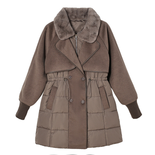 2025冬季新款羽绒棉服女中长加厚棉衣时尚百搭中老年妈妈棉袄外套