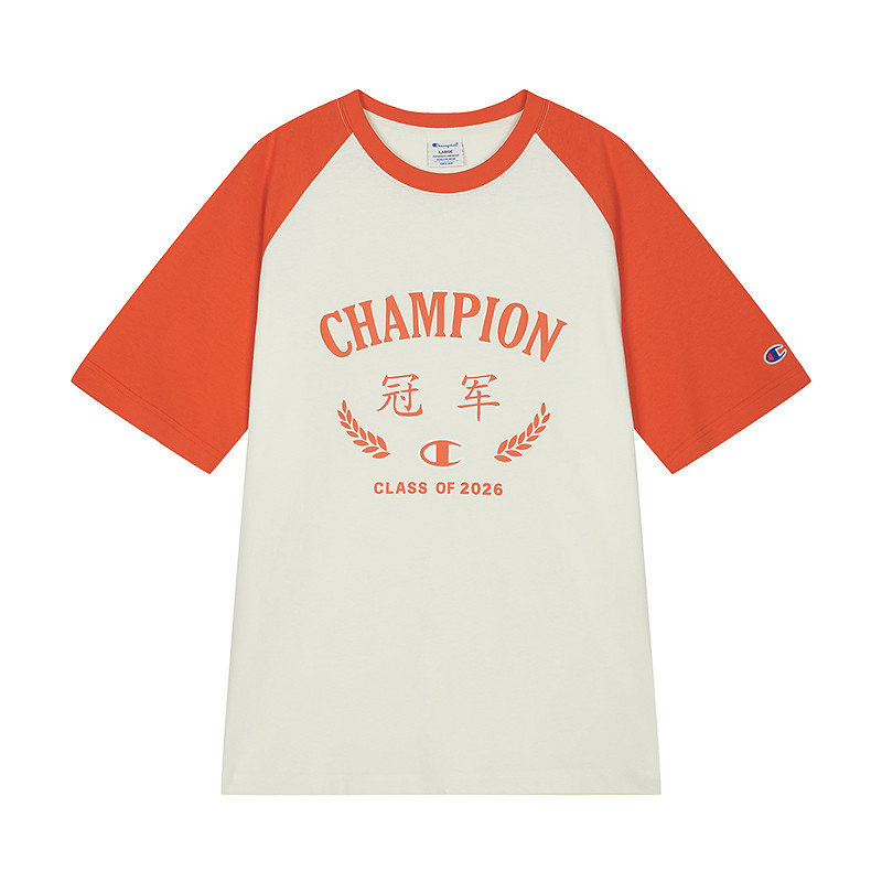 Champion插肩袖纯棉宽松短袖T恤