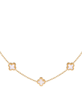 LARAINE YIN小众高级感四叶草项链白母贝锁骨链钛钢不易褪色颈链