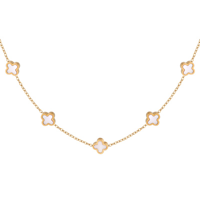 LARAINE YIN小众高级感四叶草项链白母贝锁骨链钛钢不易褪色颈链