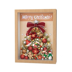 LOZ俐智圣诞积木圣诞树相框立体画圣诞节礼物桌摆件颗粒拼装玩具