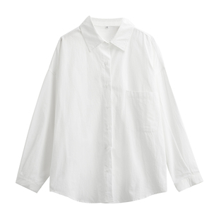 纯棉防晒衬衫女春夏季薄款长袖衬衣宽松外套外穿百搭休闲开衫上衣