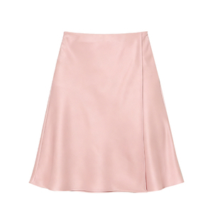 DPLAY粉色A字半裙优雅时尚气质缎面2026年春季新款短款裙子女