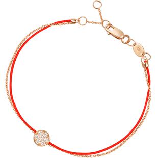 周生生PROMESSA同心18K金圆满本命年红绳钻石手链87070B