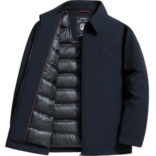 雪中飞品牌正品男士羽绒服高档行政商务爸爸装上班办公轻暖鹅绒袄
