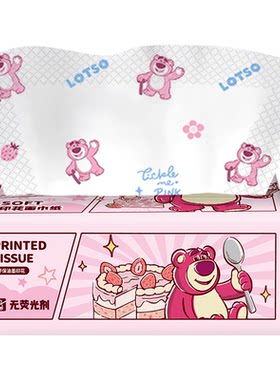 迪士尼正版6层草莓熊印花抽纸