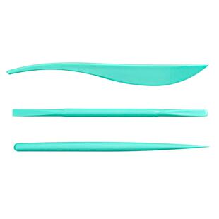 超轻粘土塑料工具3件套 黏土塑料刀抹刀棒针树脂粘土多肉塑料工具