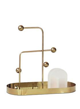 密度家居现代简约金色托盘客厅