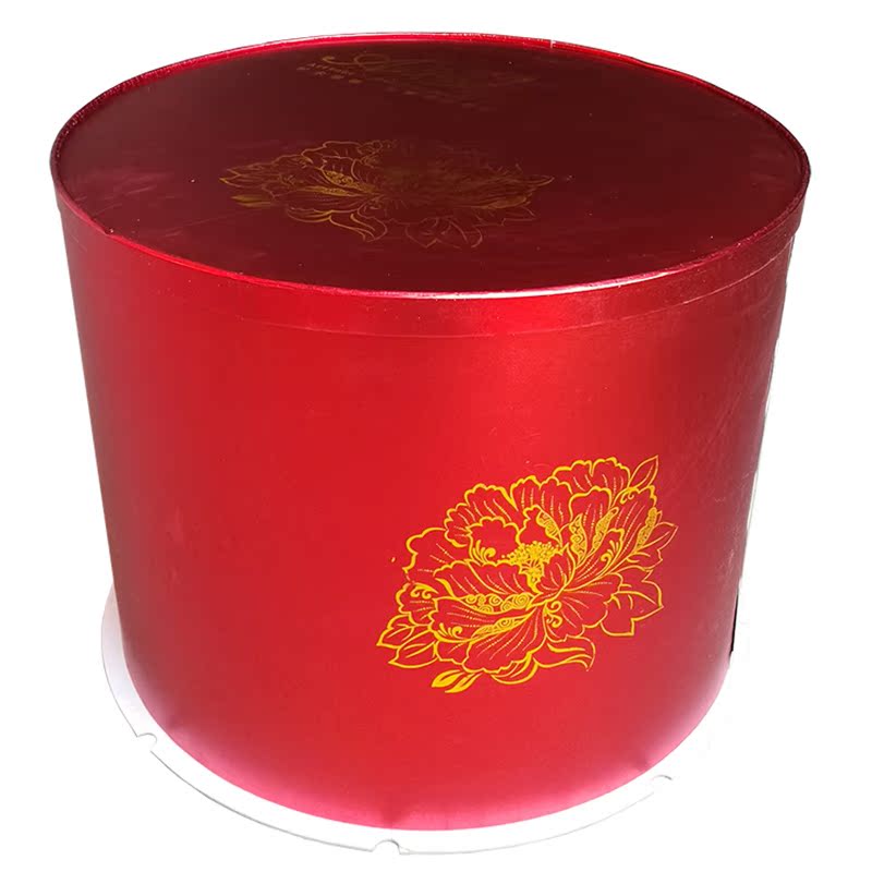 圆形蛋糕盒加高加大婚庆红色包装