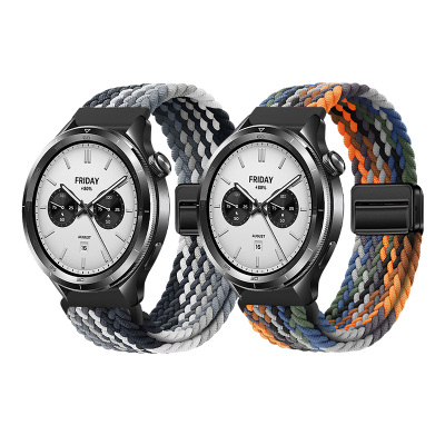 适用小米watch5手表s5表带S4编织s3尼龙watchs2智能S1pro运动color2磁吸扣sport男41mm女运动版透气腕带秋冬