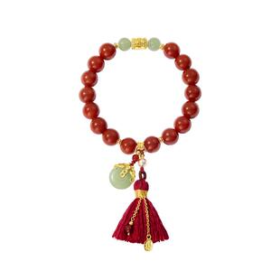 恭王府福运平安扣玛瑙手串手链女博物馆文创生日新婚情人节礼物