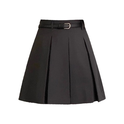 大码高腰百褶裙短裙女夏季胖mm