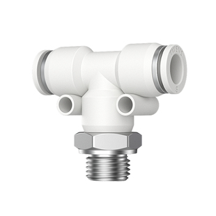 TWSNS台匠山耐斯气管气动快速接头三通PB外螺纹4/6/8/10/12/14/16