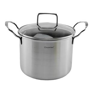 Chockmen18/10不锈钢油炸锅小汤锅炖煲粥早餐面锅加厚配炸篮18cm