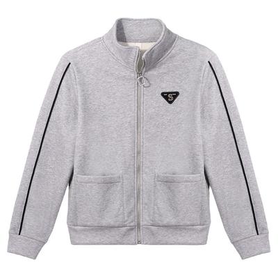 立领拉链开衫卫衣女加绒加厚外套