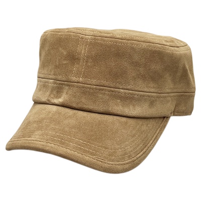 古早味韩女感麂皮绒平顶帽显高顶