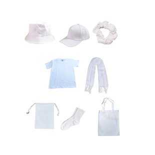 扎染白坯|纯棉方巾袋子T恤袜围巾围裙发圈渔夫棒球帽拓蓝染纺织品