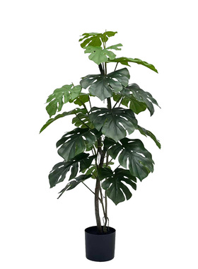 仿真绿植摆件龟背竹盆栽叶子客厅小型落地植物高端轻奢室内假花树