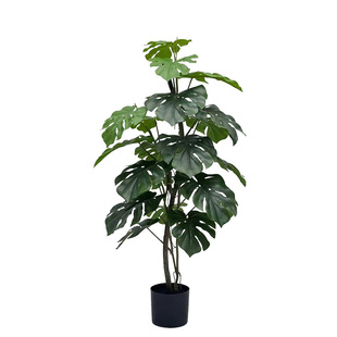 仿真绿植摆件龟背竹盆栽叶子客厅小型落地植物高端轻奢室内假花树